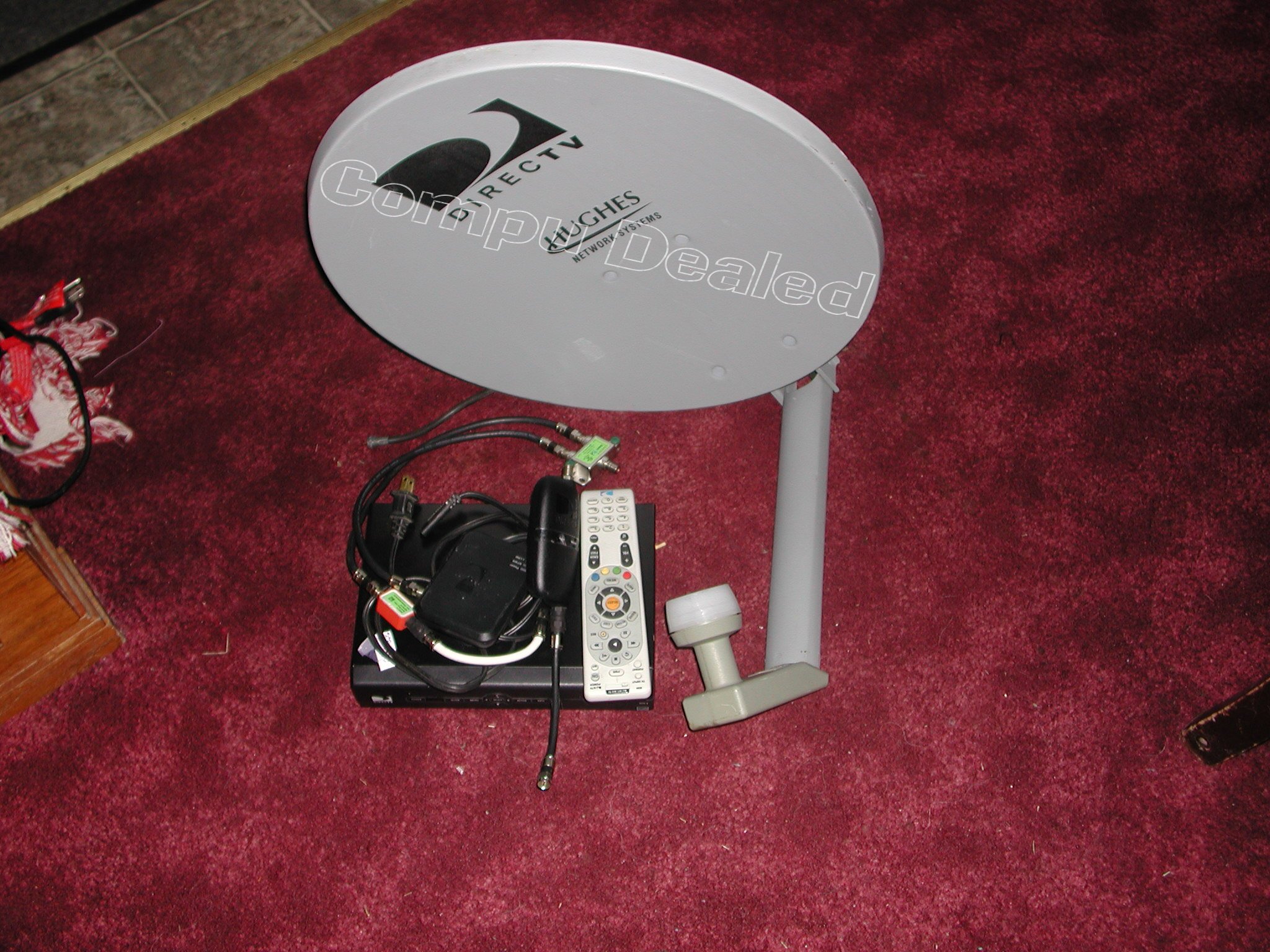 DIRECTV D12100 TV Receiver, Satellite dish, controller, splitter, more